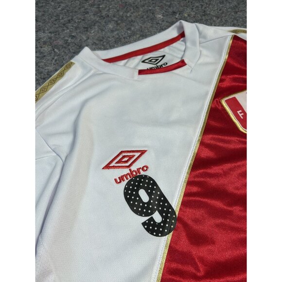 2018 Umbro Peru Home Soccer Jersey Paolo Guerrero Men M World Cup Russia - Picture 8 of 9